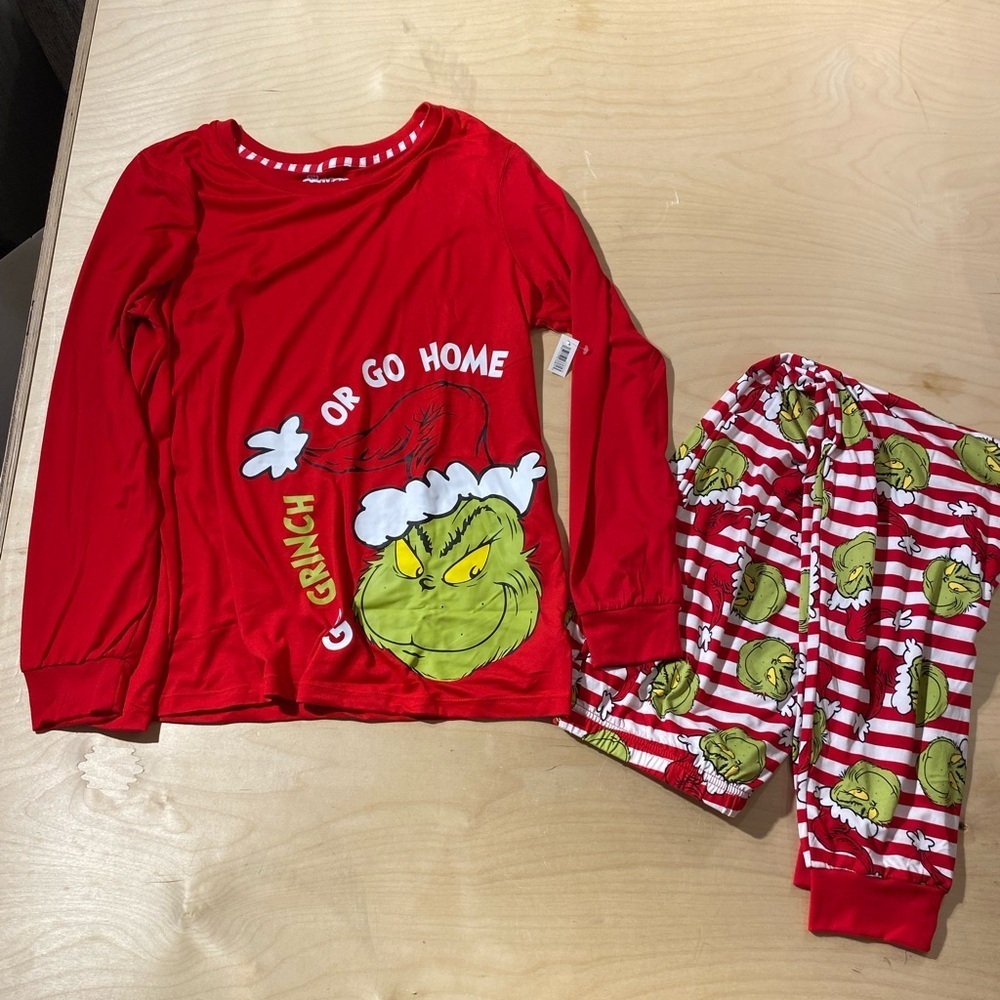 Grinch Pajamas - Red and Green Large (12-14) (NH)
